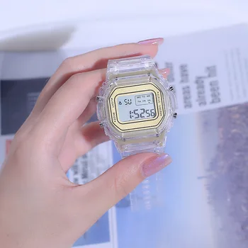 Pazi za Ženske Elektronski LED Zaslon Digitalni Watch Moda Priložnostne Ročne Preprost Silikonski Gledam Dekleta montre homme Darilo