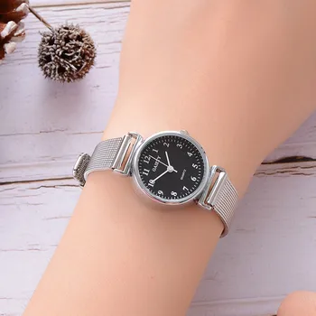 Preprosta srebrna ure ženske, modro nerjavečega jekla očesa trak moda priložnostne divje quartz zapestnico watch relogio feminino