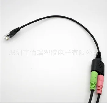 RJ9 Plug za 2 X 3.5 mm Jack za PC Slušalke Avaya 1600 9600 SNOM Yealink Telefonov kabel