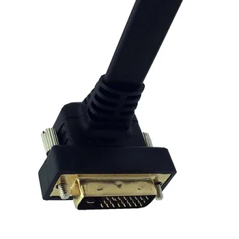 Ravno Ultra Slim Hitrost DVI-D Dual Link 24+1 Moški Moški Video Kabel Adapter - Pozlačen