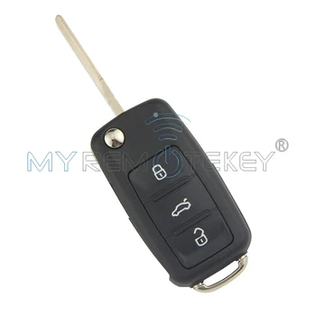 Remtekey Flip avto daljinski ključ lupini primeru kritje za VW Beetle Golf Jetta Eos Polo Tiguan 2011 2012 2013 HU66 3 gumb 5K0837202AD