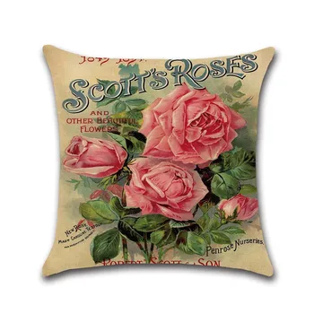 Retro Cvet Blazine Pokrov Okrasni Pillowcases Rose Vzorec Bombaž Perilo Vrgel Blazino Primeru Rose Blazine Pokrov Blazino almohada