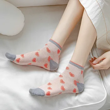 Retro lepe ženske nogavice japonski modni kawaii srce cvet bombaža nogavica calcetines mujer korejskem slogu skarpetki damskie calcetas