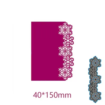 Rezanje kovin Matrice Snežinka obliko meji Novi Album papir Dekoracijo Reliefi DIY Papir, Kartice Obrti 40*150 mm