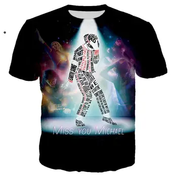 Rock Pevec Michael Jackson 3D Tiskanih T Shirt Unisex Poletje Priložnostne Ulične Hip Hop Modo Harajuku Prevelik T-shirt Vrhovi