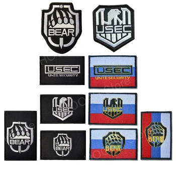 Rusko Zastavo Pobeg iz Tarkov Vezenje Obliž Vojske Vojaške MEDVED USEC Obliži Taktično Emblem Appliques Rusija Značke