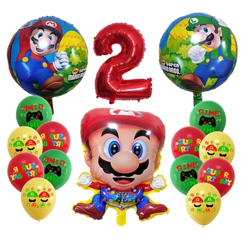 Super Mario Trebušaste Anime Igra Otrok Rojstni Dan Dobave Aluminija Film Digitalni Balon Risanka Iz Lateksa Round Baloni Otrok Darilo