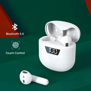 TWS Brezžične Slušalke Bluetooth, združljiva 5.0 Slušalke IPX7 Nepremočljiva Čepkov LED Zaslon HD Stereo Mikrofon za Xiaomi iPhone
