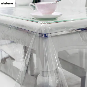 Ultra-tanek Povešanje PVC prt Prozorno plastično mehko stekla prt PVC kave preproge Vodotesna in olje pranje brezplačno