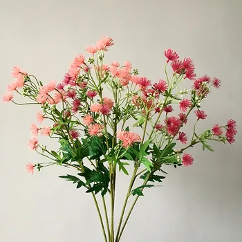 Umetno Cvetje Ponaredek Regrat Misty Pincushion Cvet Podružnica za Poroko Doma Namizni Dekor