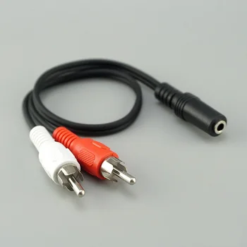 Universal 3,5 mm 3,5 Y Adapter Avdio Kabel Stereo Ženski Jack na 2 RCA Moški Adapter bela rdeča za Slušalke