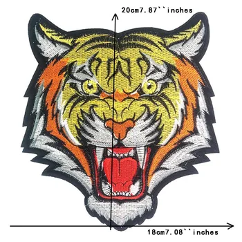 Vezenje Železa na Nov Velik Tiger Glavo Nalepke Obliži za pribor za oblačila, Oblačila za Živali Obliž DIY