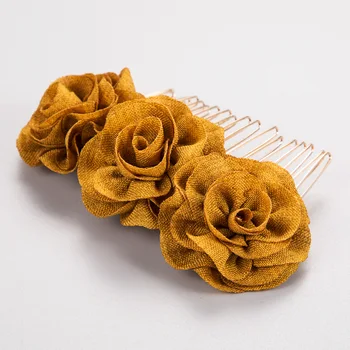 Vroče prodaje Preprosta Modna rose Cvet Poročni dodatki za lase Zlitine Las Glavnik poroka poročni poročne po meri las, glavnik