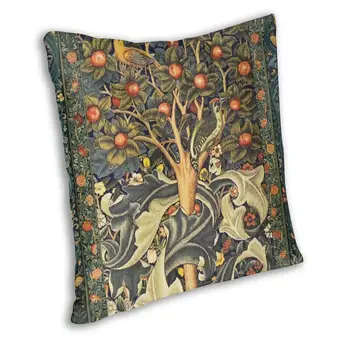 William Morris Žolna V Sadnega drevja, Kvadratni Vrgel Vzglavnik Doma Dekor Natisnjeni Ptic, Kuncev Cvetlični Blazine Pokrov za Avto