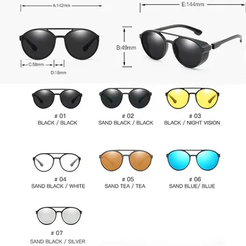 Yoovos Okrogla Sončna Očala Moških 2021 Steampunk Retro Vintage Sončna Očala Moških Punk Sončna Očala Za Moške Ogledalo Gafas De Sol Hombre